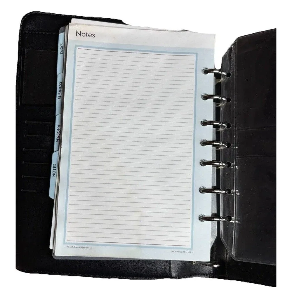 Franklin Covey 365 Beige Planner Organizer 7 Ring Binder Faux Leather Work